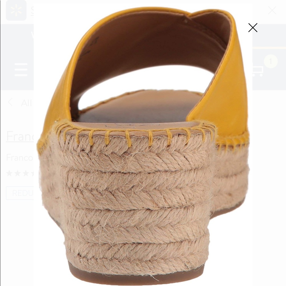 🆕FrancoSarto Yellow Leather Wedge Platform 👡 - Picture 10 of 16